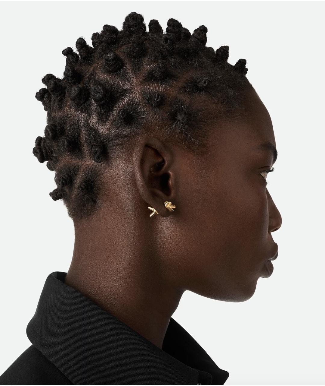 BOTTEGA VENETA Золотые серебряные серьги, фото 2