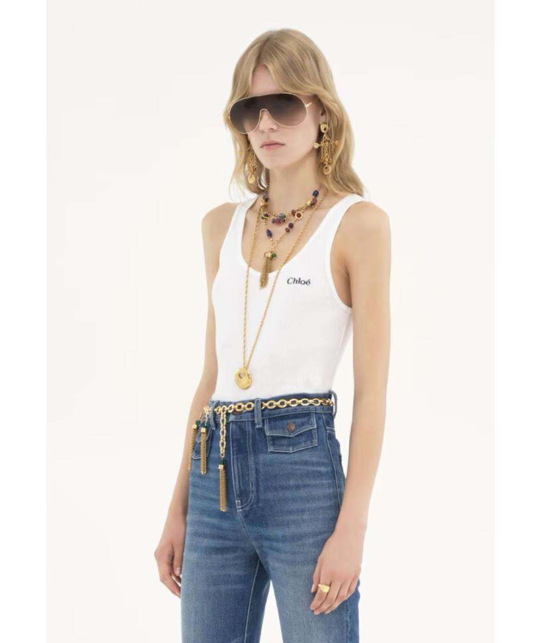 CHLOE Белая хлопковая футболка, фото 3