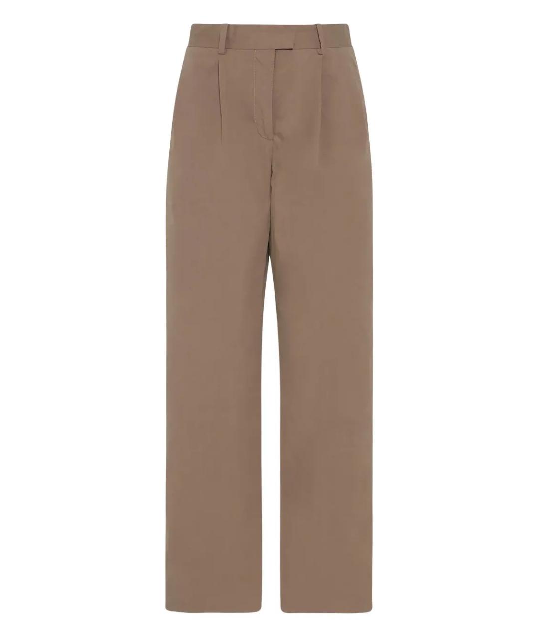 THE ROW Серые хлопковые прямые брюки, фото 1