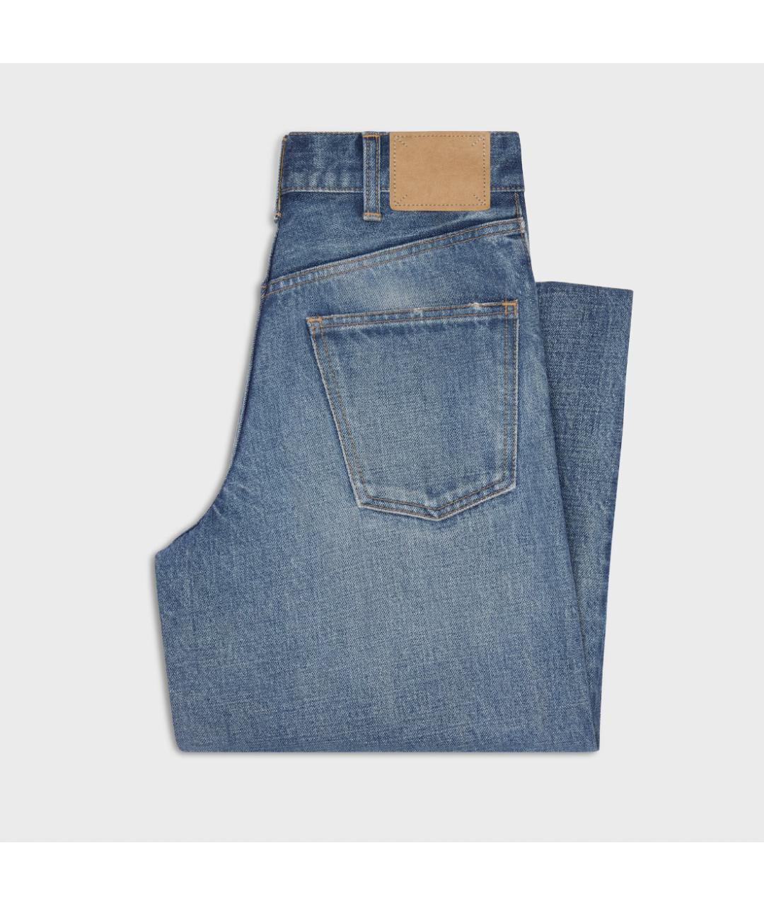 CELINE Синие хлопковые прямые джинсы, фото 2