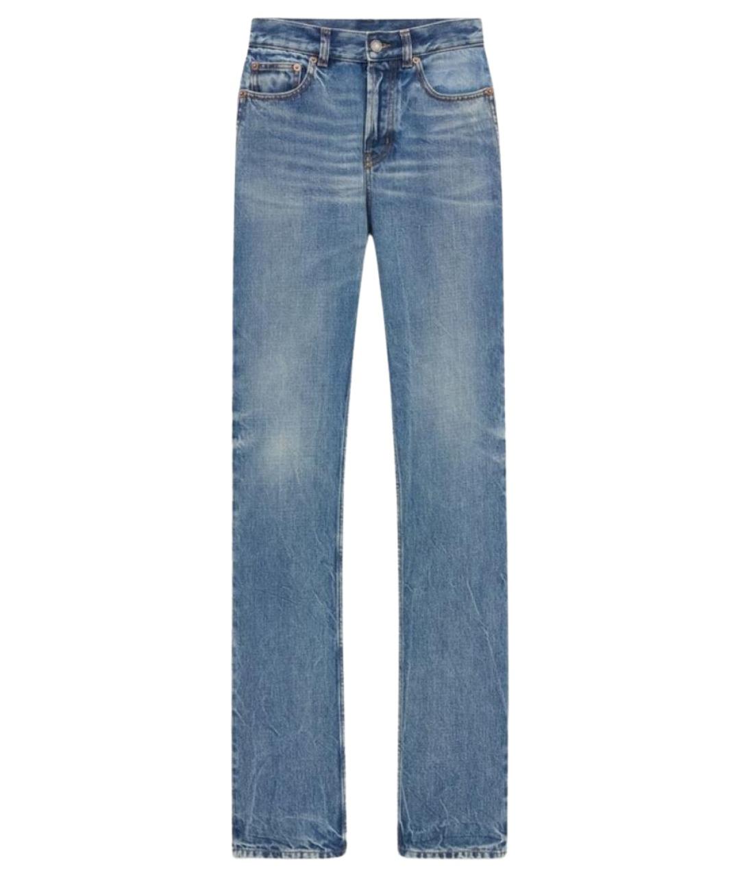 SAINT LAURENT Синие хлопковые джинсы слим, фото 1