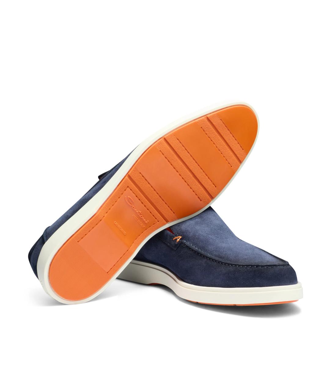SANTONI Синие замшевые лоферы, фото 3