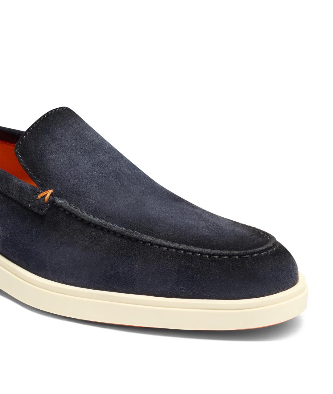 SANTONI Синие замшевые лоферы, фото 5