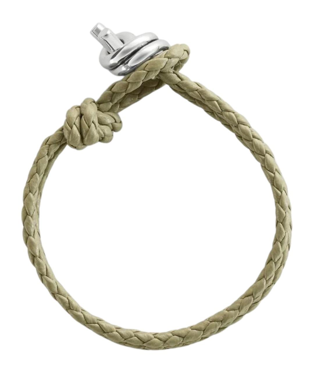 BOTTEGA VENETA Зеленый кожаный браслет, фото 1