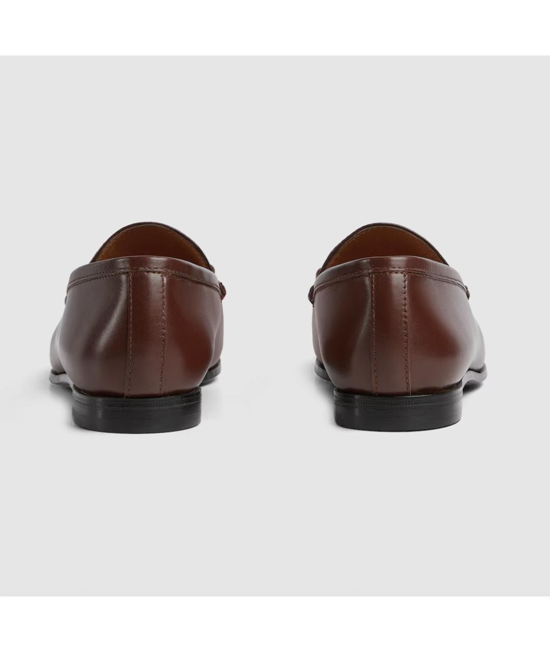 GUCCI Коричневые кожаные лоферы, фото 4