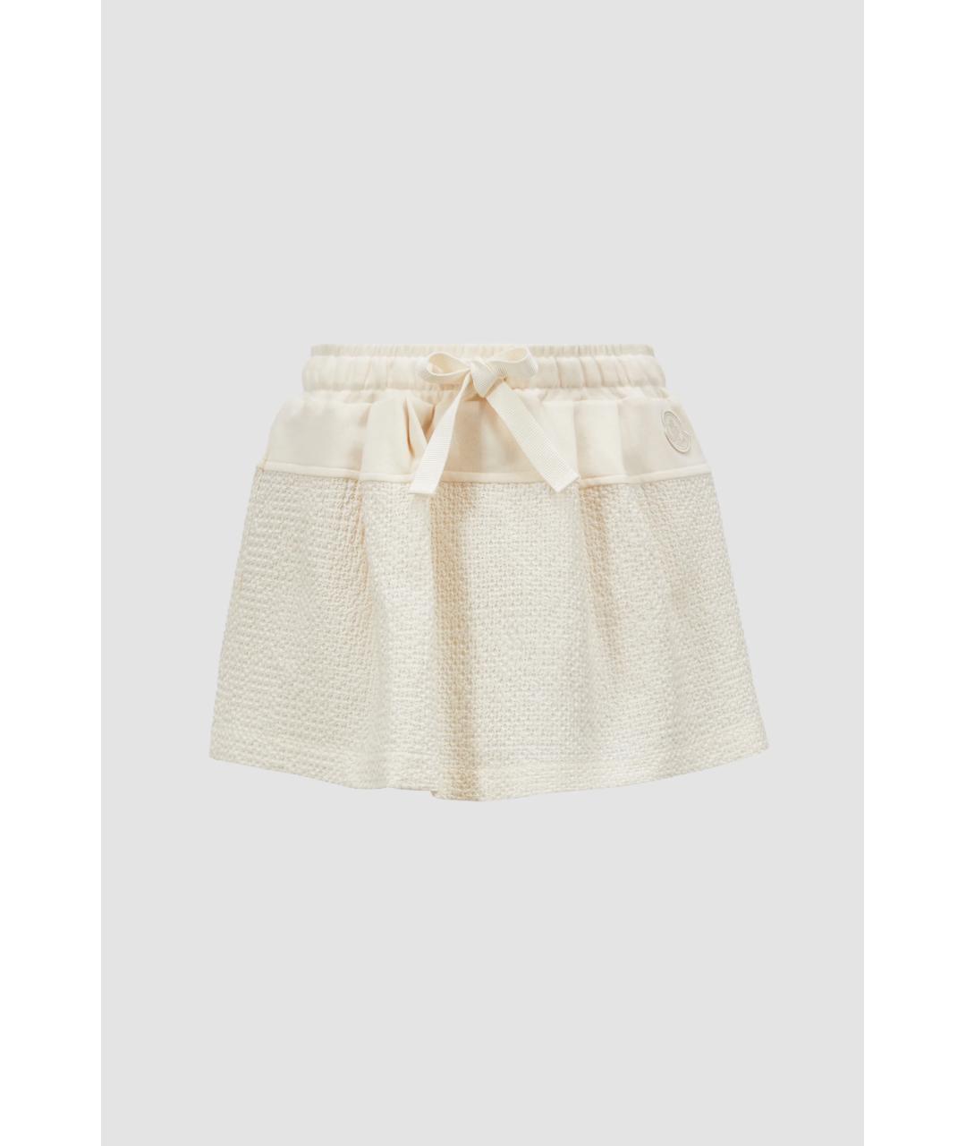 MONCLER Бежевая хлопковая юбка мини, фото 7