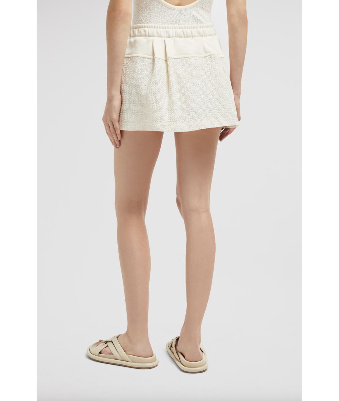 MONCLER Бежевая хлопковая юбка мини, фото 5