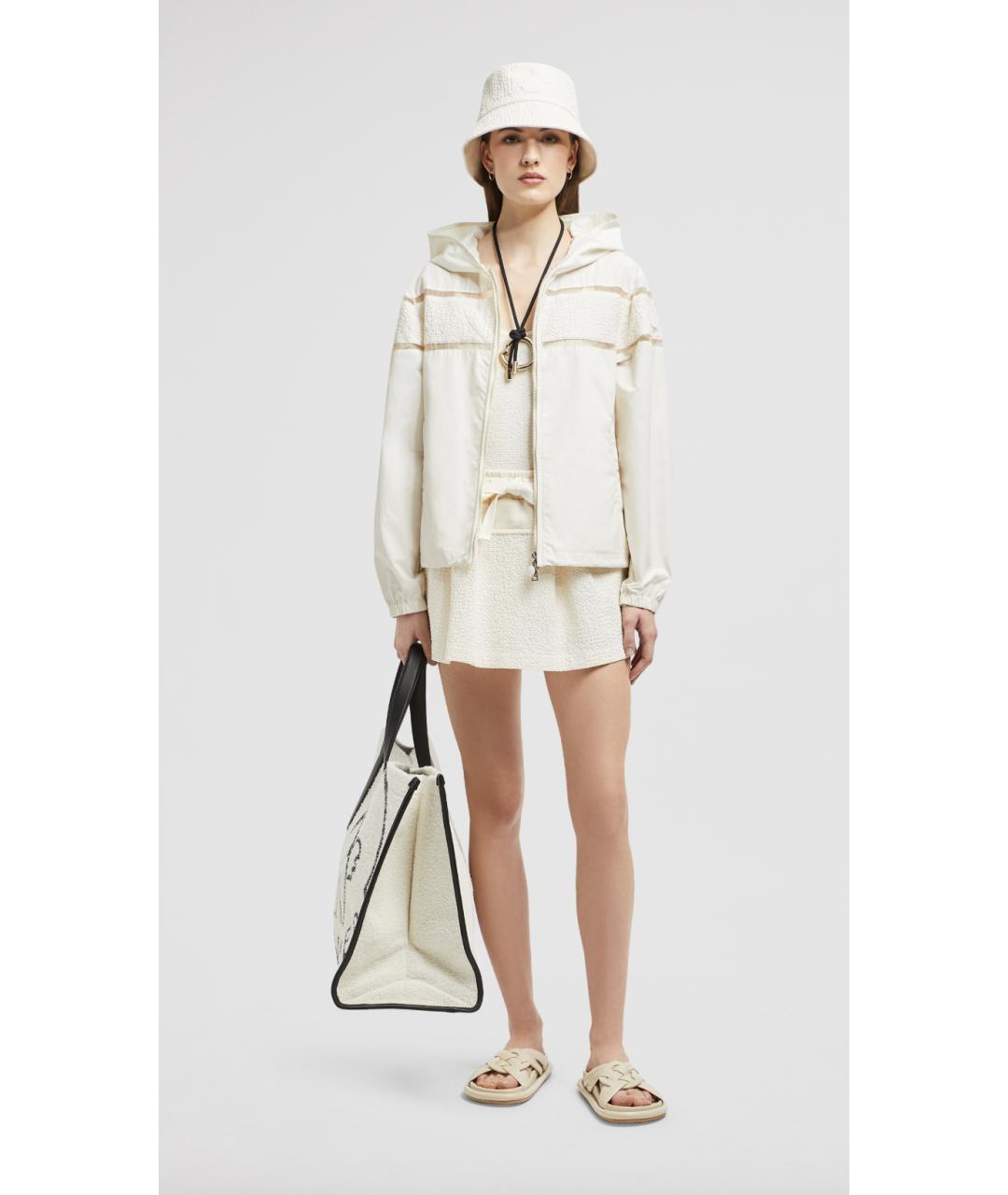 MONCLER Бежевая хлопковая юбка мини, фото 2