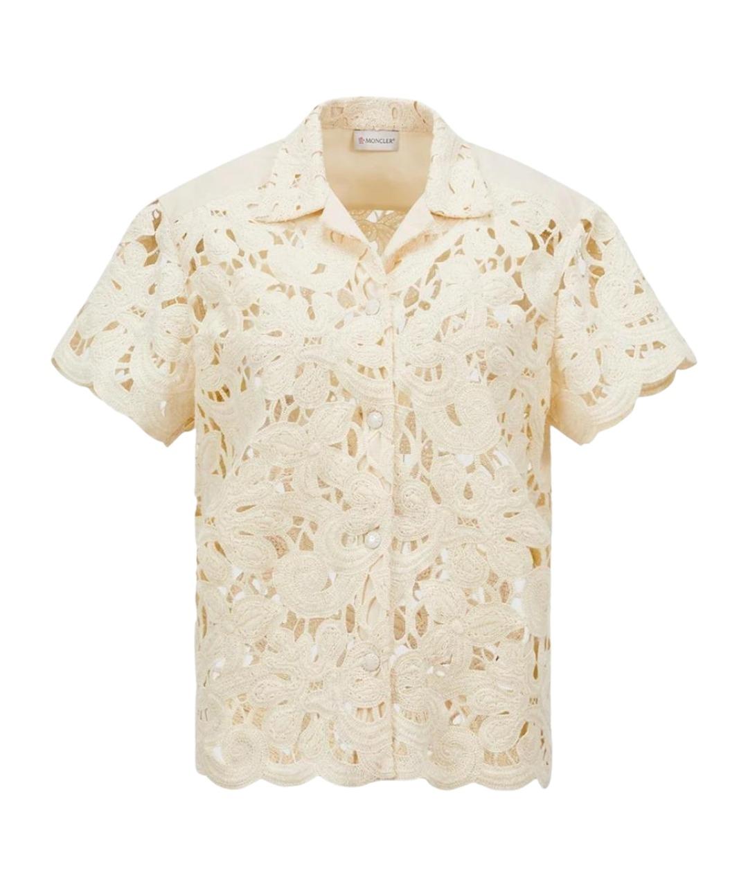 MONCLER Бежевая хлопковая рубашка, фото 1
