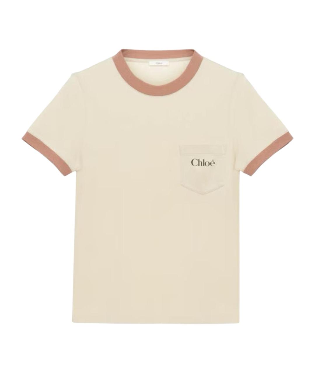 CHLOE Бежевая хлопковая футболка, фото 1