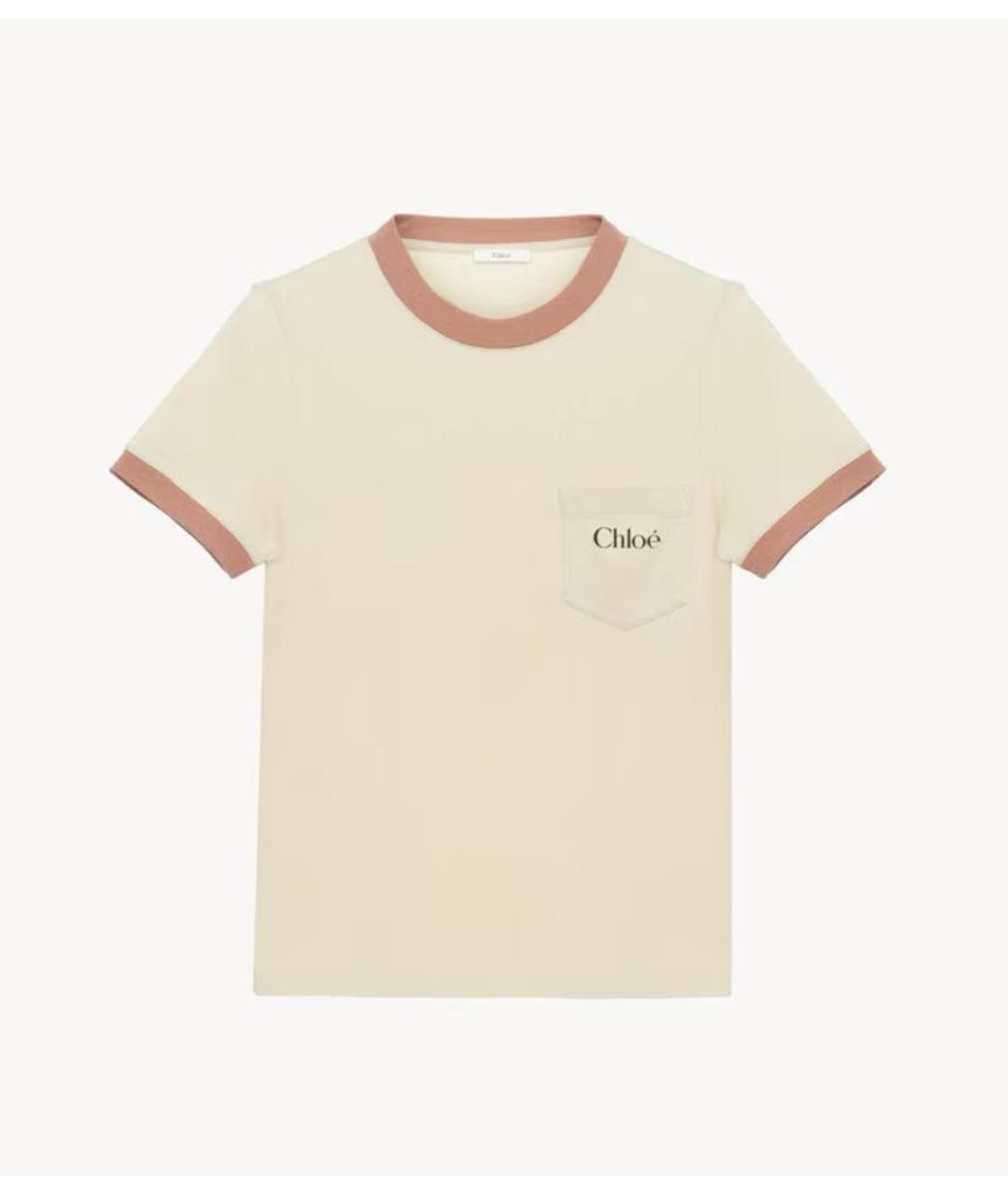 CHLOE Бежевая хлопковая футболка, фото 6