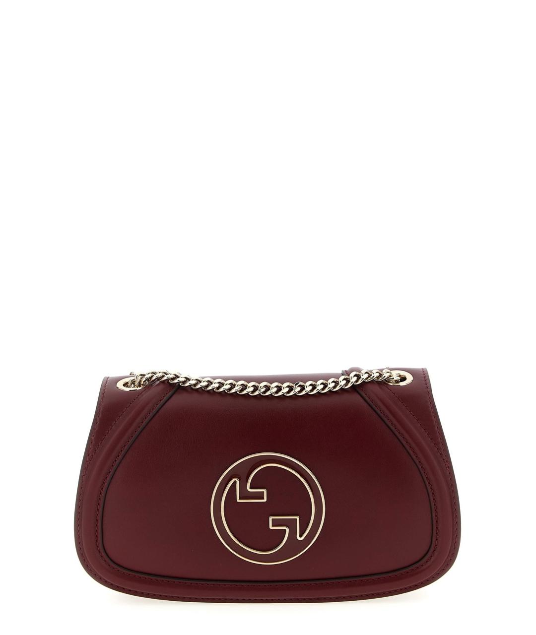 GUCCI Бордовая кожаная сумка через плечо, фото 1
