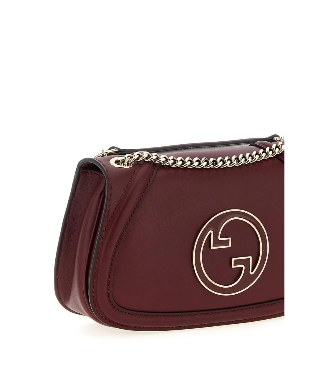 GUCCI Бордовая кожаная сумка через плечо, фото 4