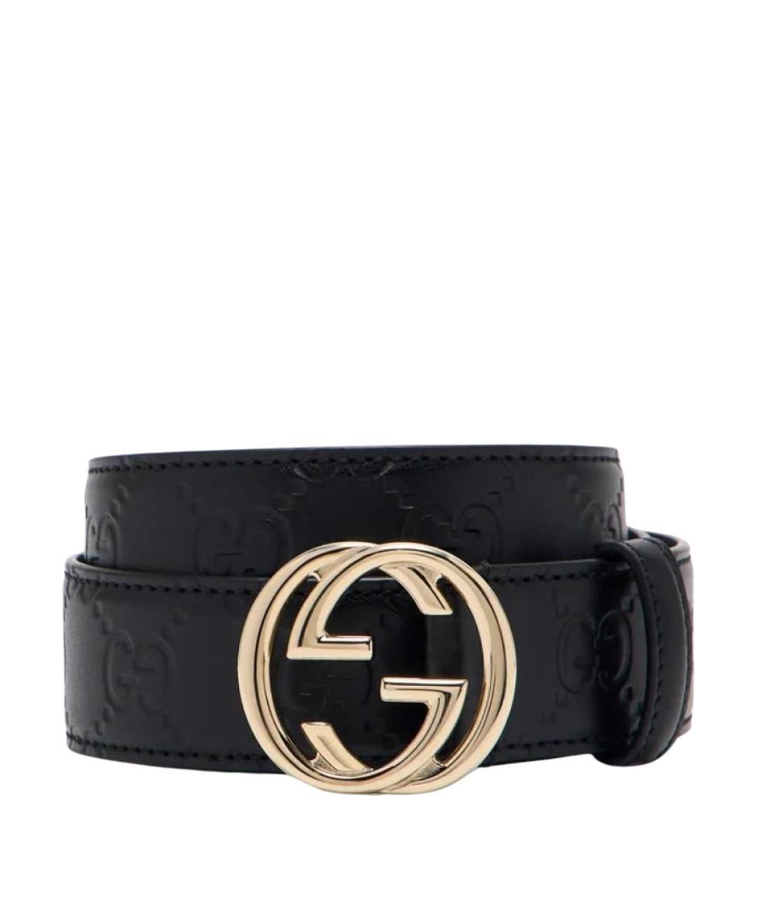 GUCCI Черный кожаный ремень, фото 1