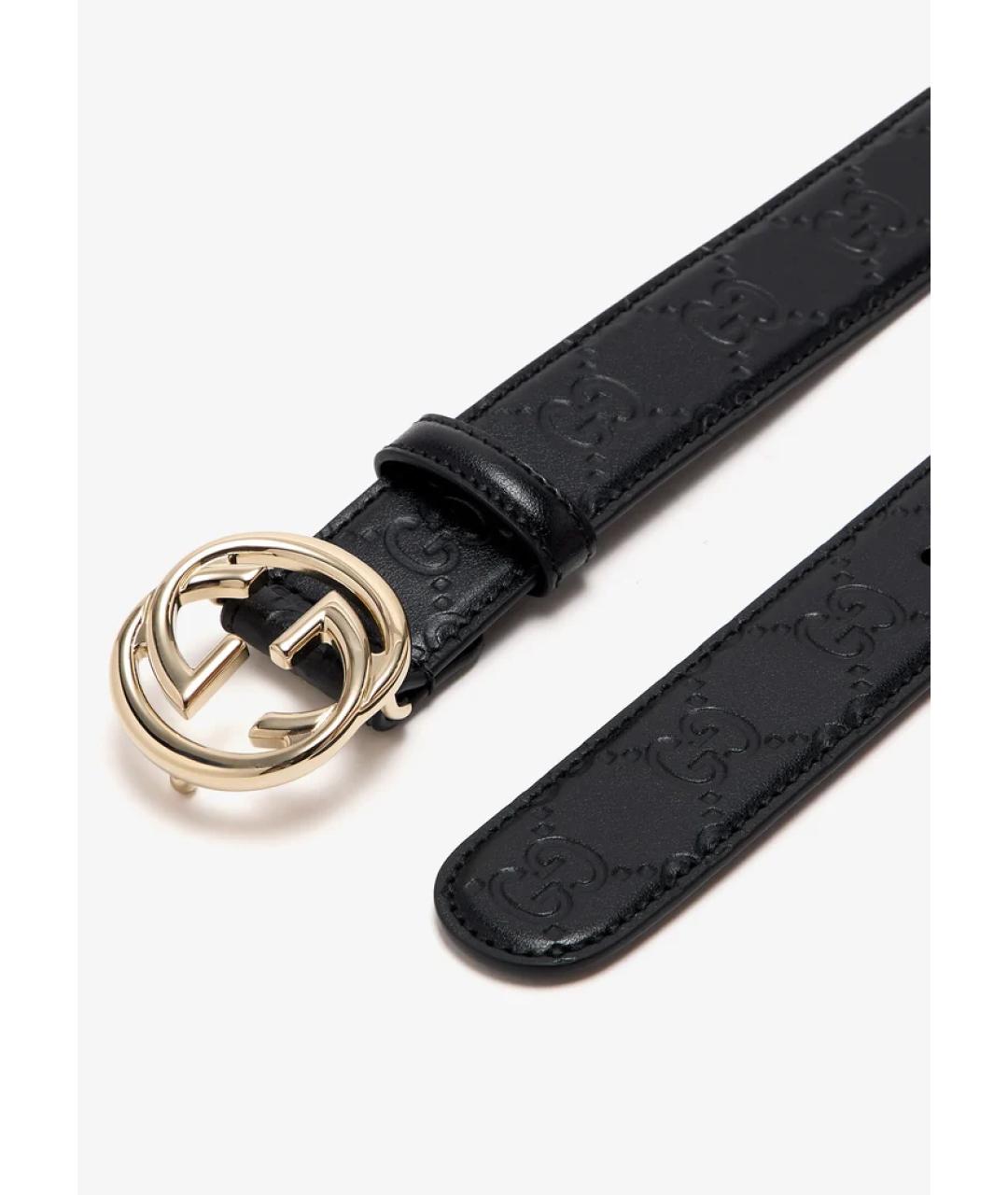 GUCCI Черный кожаный ремень, фото 3