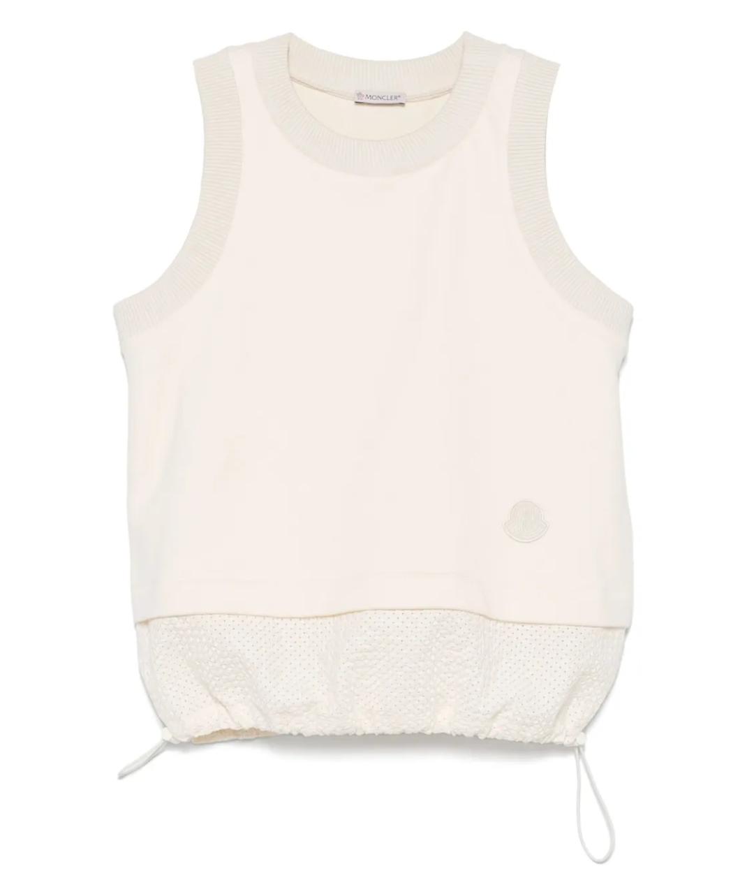 MONCLER Бежевая хлопковая майка, фото 1