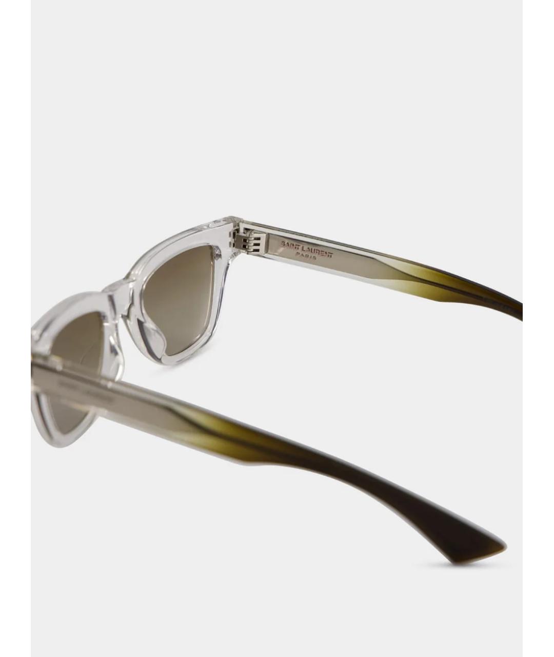 SAINT LAURENT Зеленые пластиковые солнцезащитные очки, фото 4