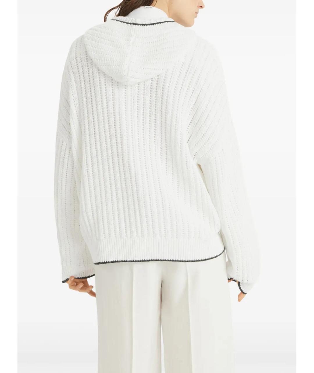 BRUNELLO CUCINELLI Белый хлопковый джемпер / свитер, фото 4