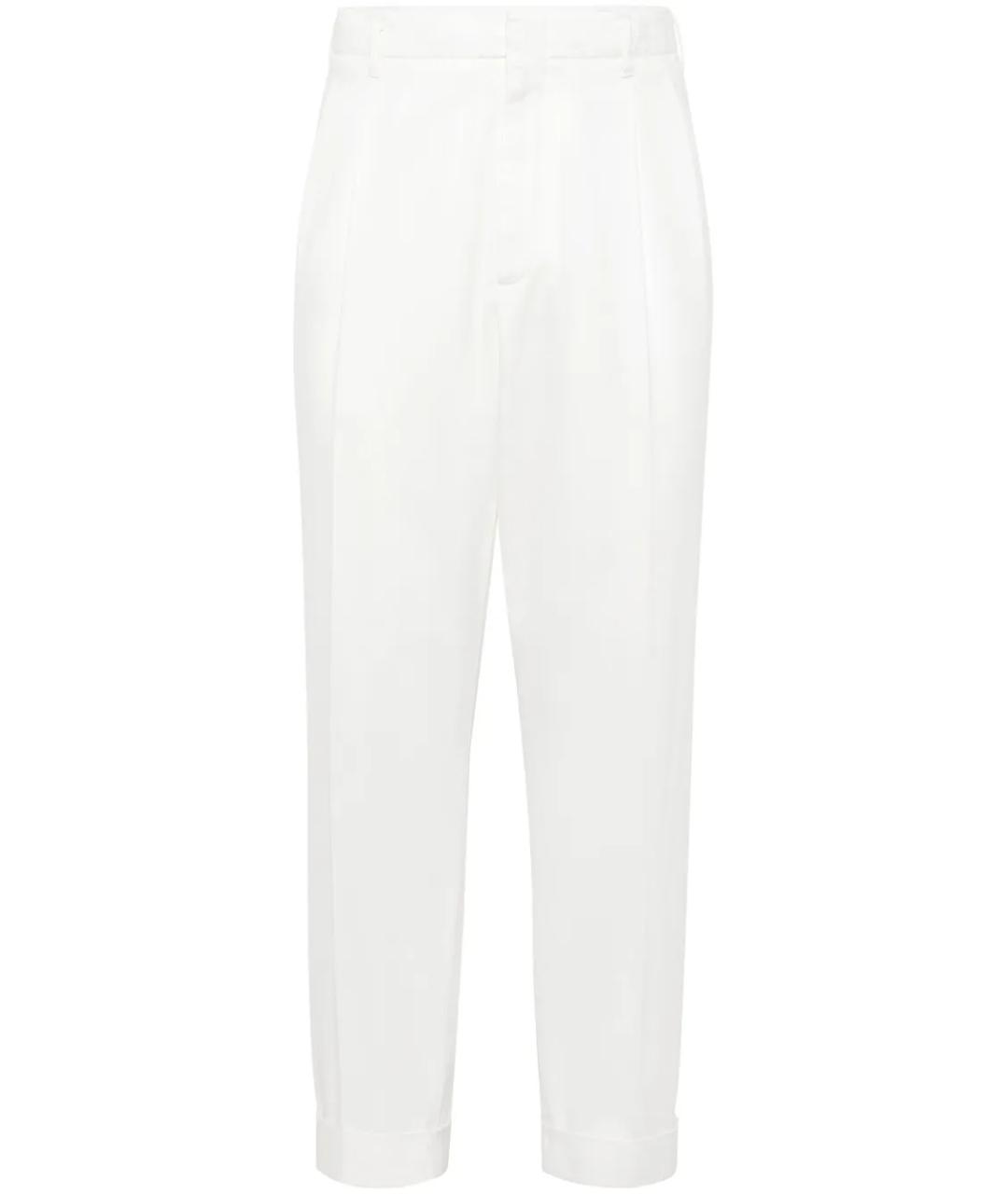 BRUNELLO CUCINELLI Белые хлопковые повседневные брюки, фото 1