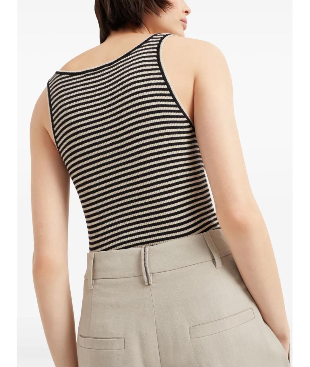 BRUNELLO CUCINELLI Бежевые вискозные прямые брюки, фото 4