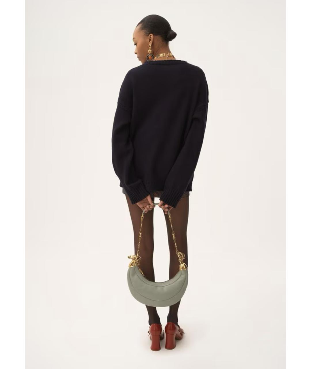 CHLOE Темно-синий шерстяной джемпер / свитер, фото 4