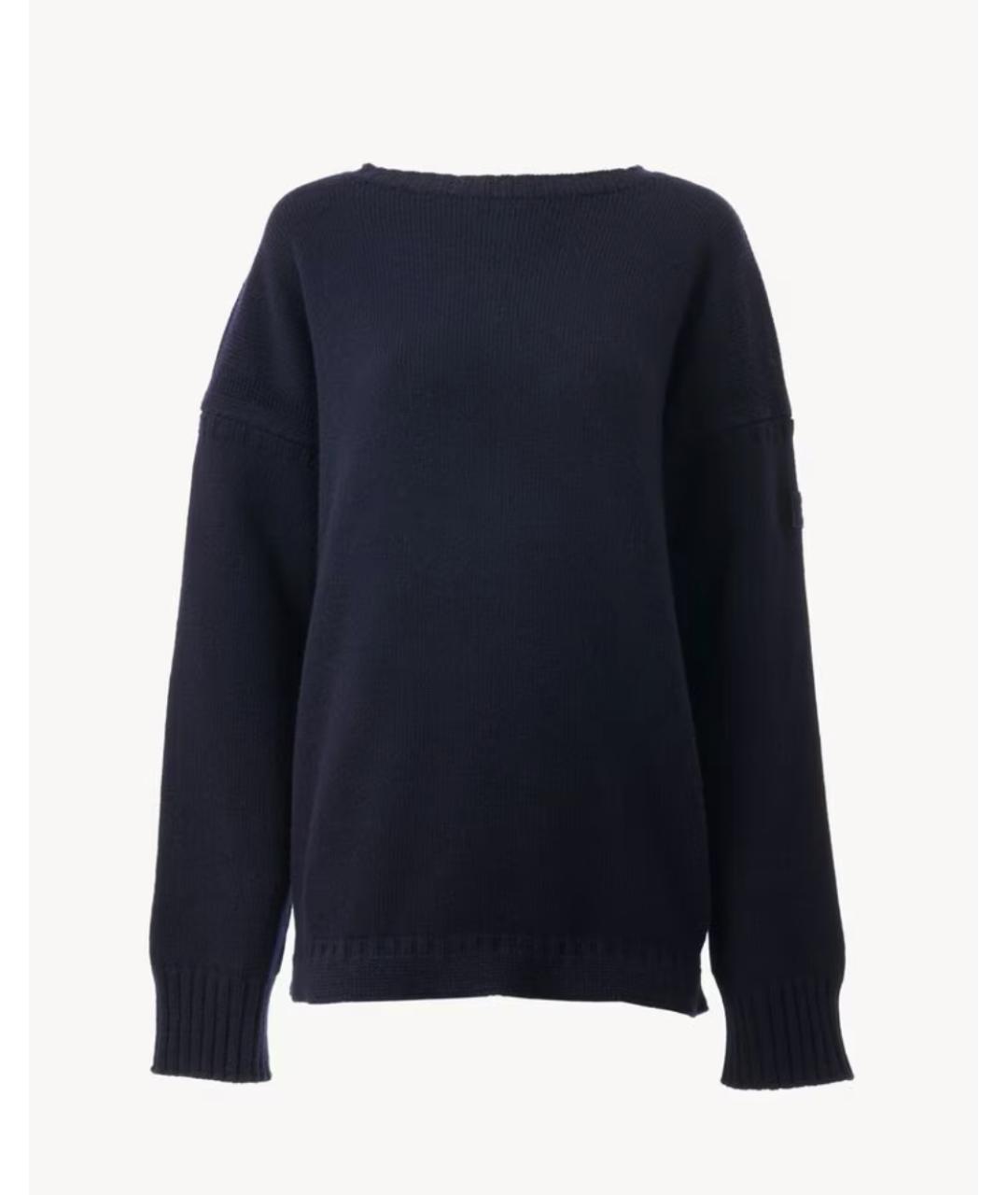 CHLOE Темно-синий шерстяной джемпер / свитер, фото 6