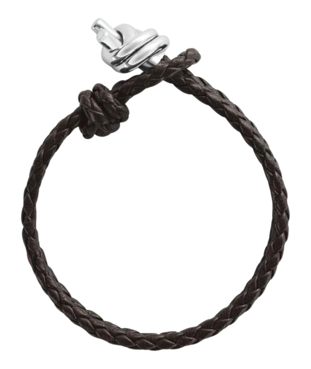 BOTTEGA VENETA Коричневый кожаный браслет, фото 1