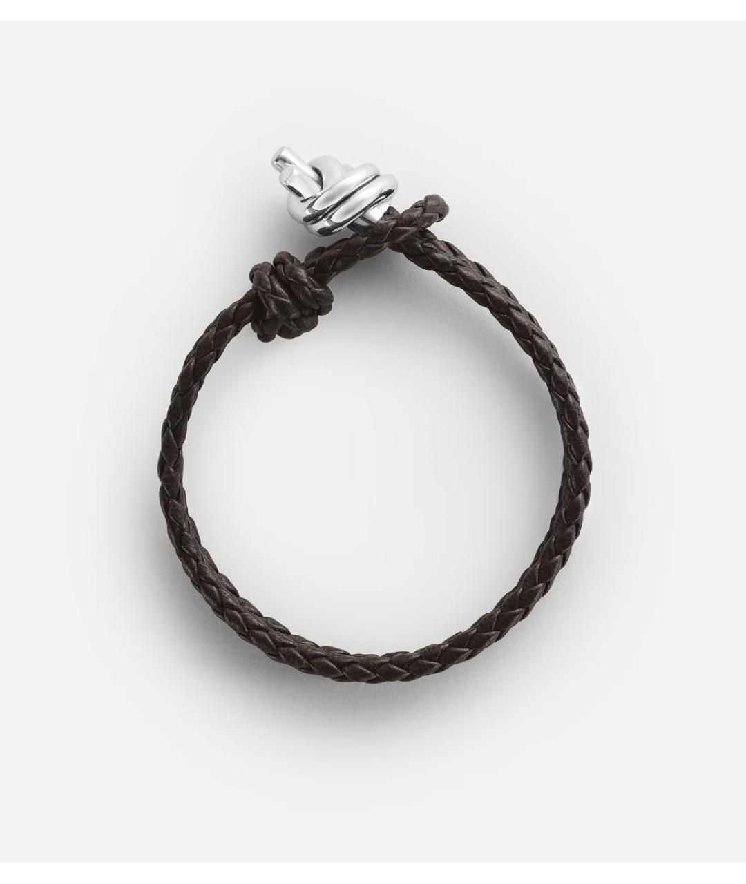 BOTTEGA VENETA Коричневый кожаный браслет, фото 5