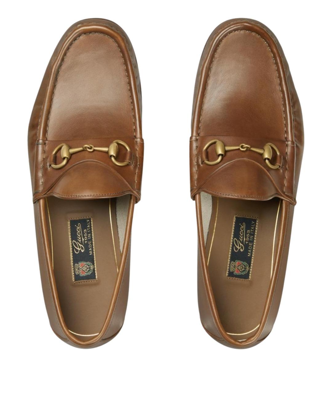 GUCCI Коричневые кожаные лоферы, фото 5