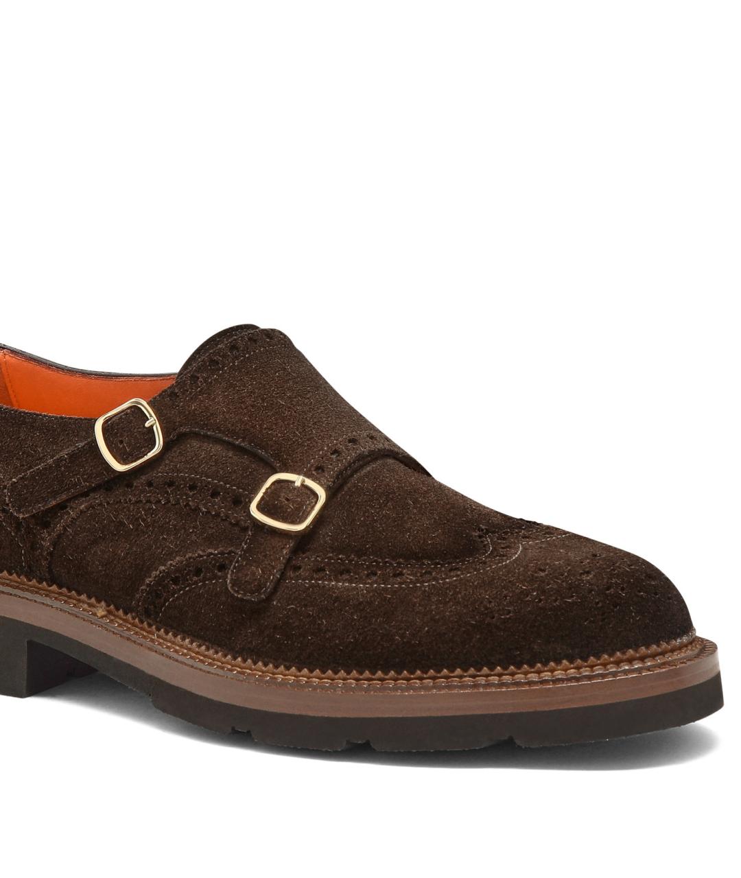 SANTONI Коричневые замшевые туфли, фото 4