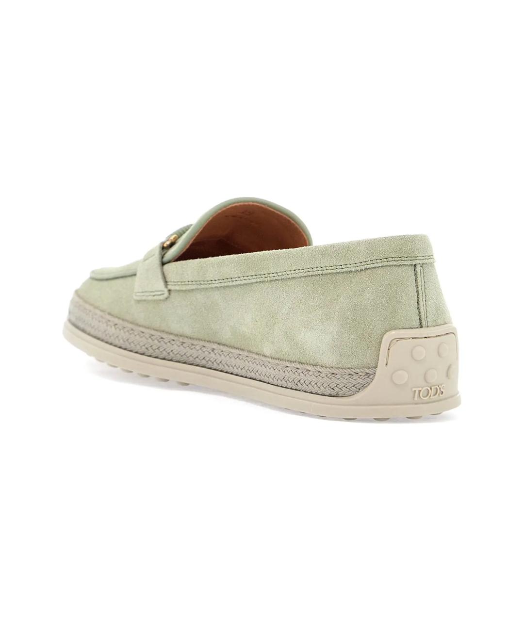 TOD'S Зеленые замшевые лоферы, фото 5