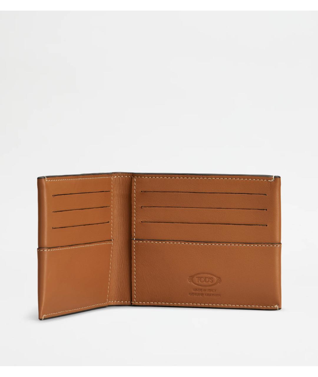 TOD'S Бежевый кожаный кардхолдер, фото 4