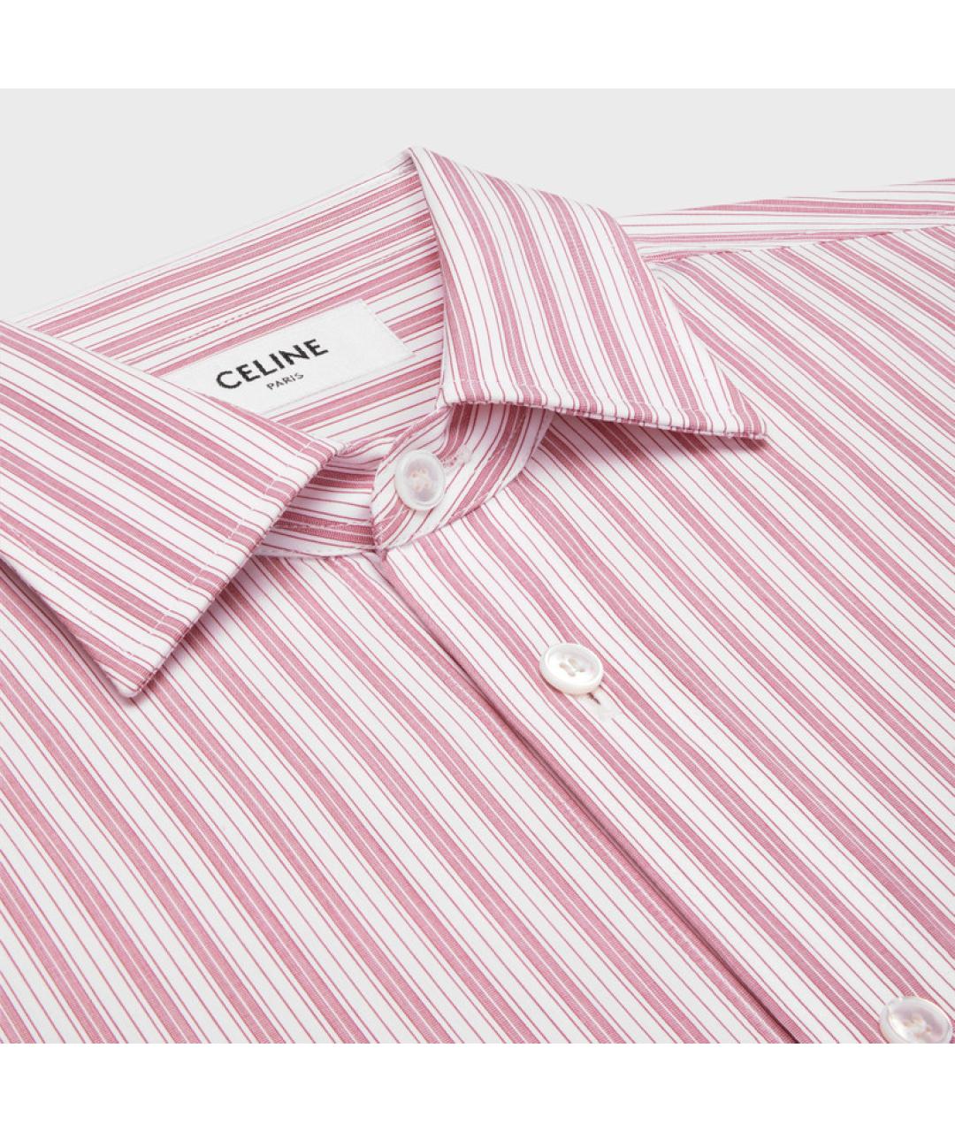CELINE Розовая хлопковая кэжуал рубашка, фото 3