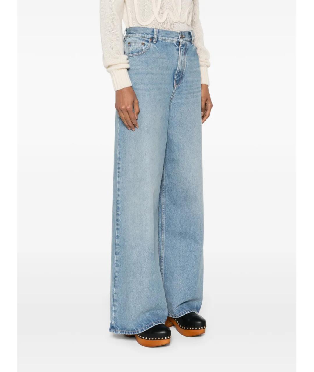 CHLOE Голубые хлопковые прямые джинсы, фото 3