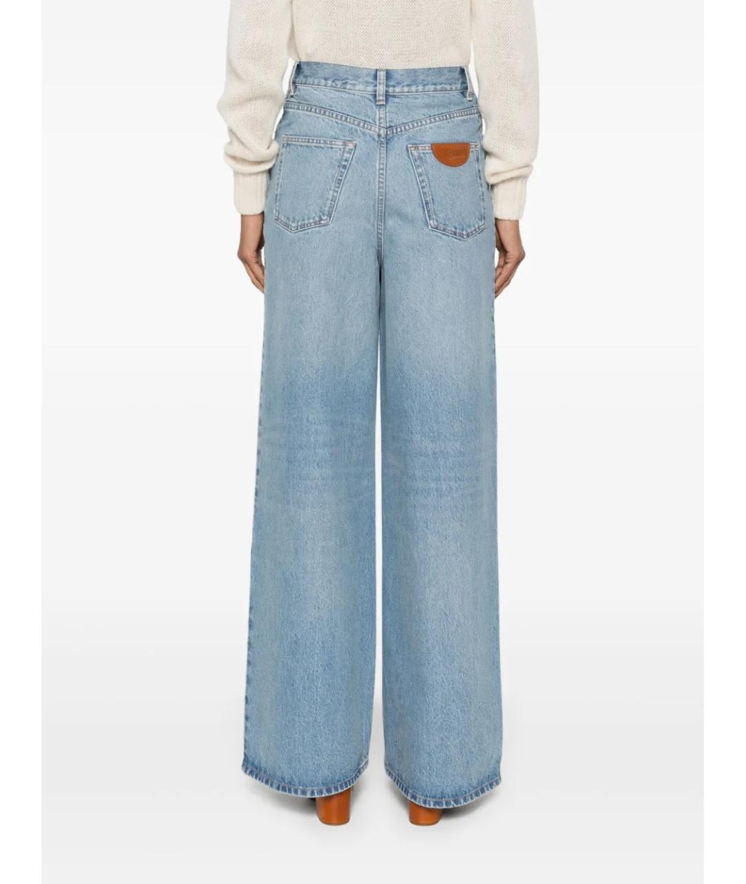 CHLOE Голубые хлопковые прямые джинсы, фото 4