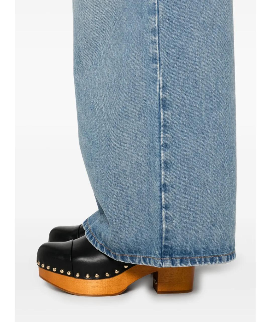 CHLOE Голубые хлопковые прямые джинсы, фото 5