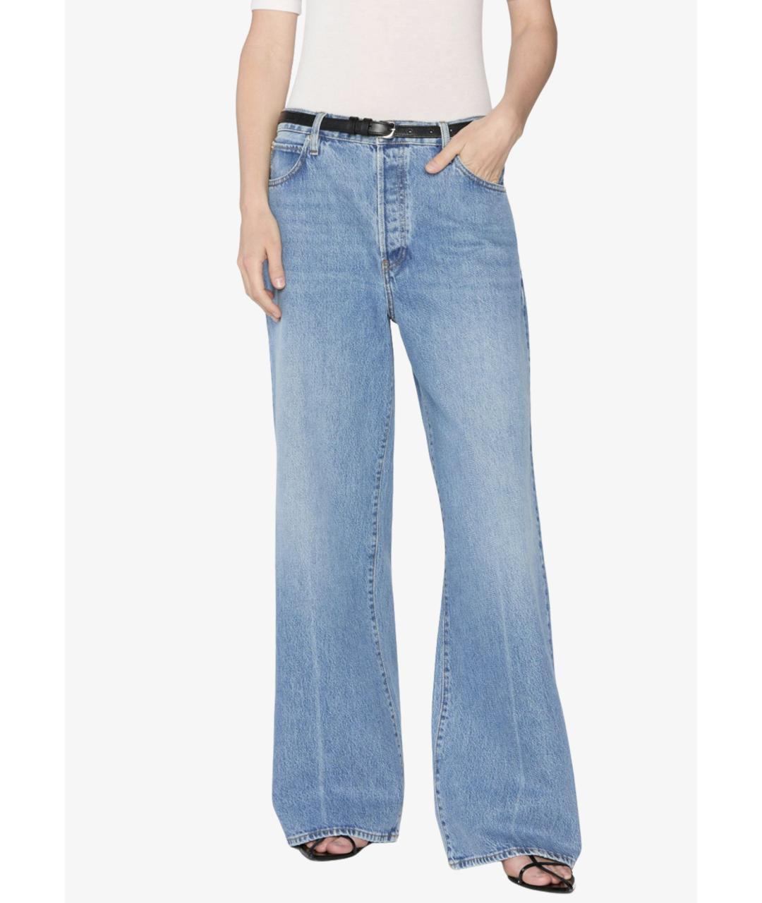 FRAME Голубые хлопковые прямые джинсы, фото 2