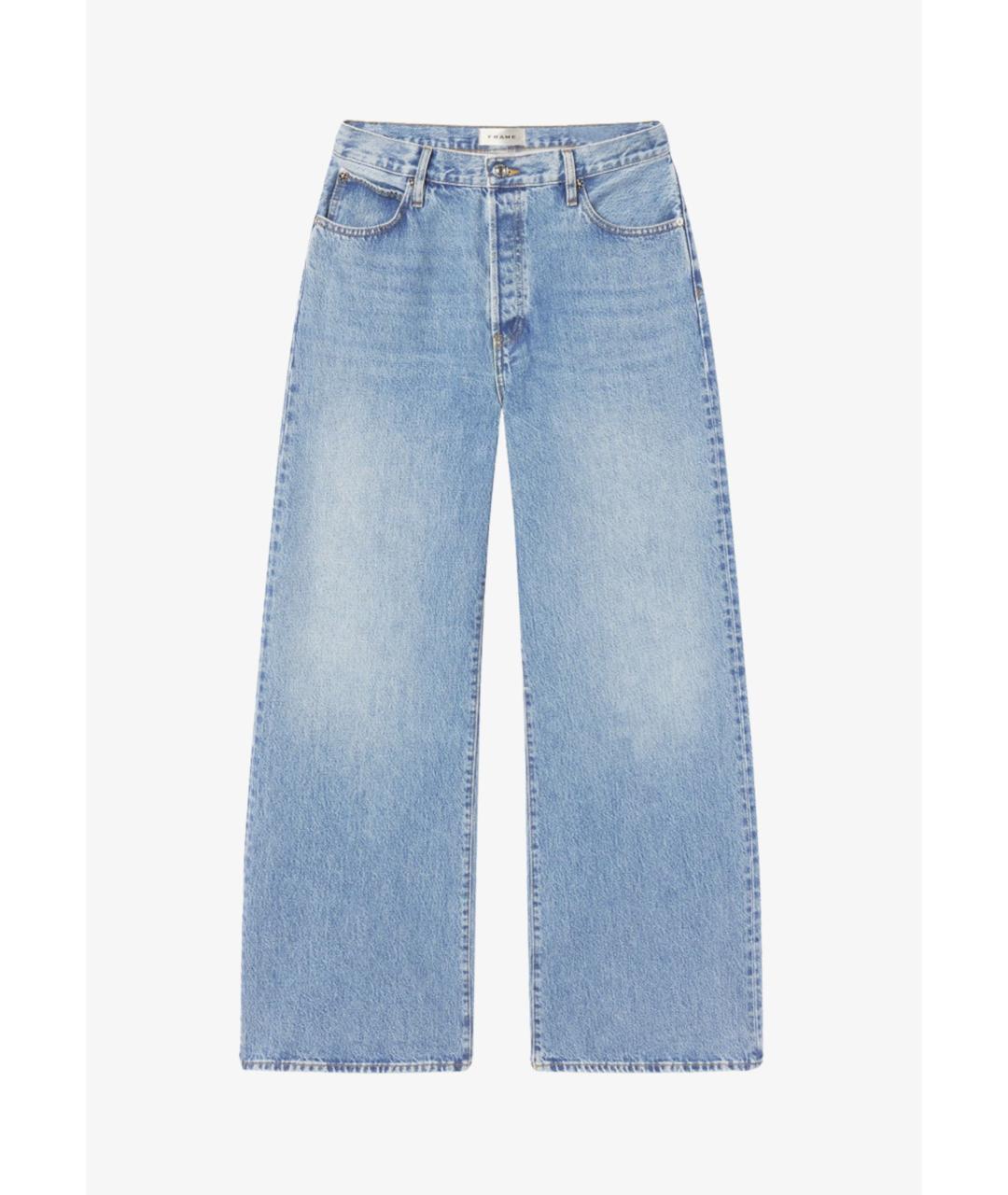 FRAME Голубые хлопковые прямые джинсы, фото 5