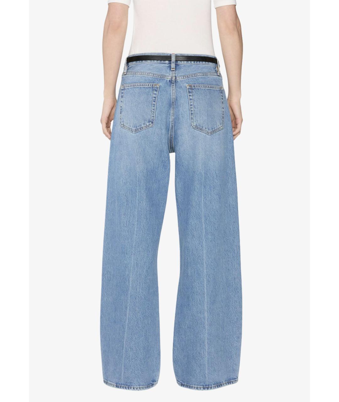 FRAME Голубые хлопковые прямые джинсы, фото 3