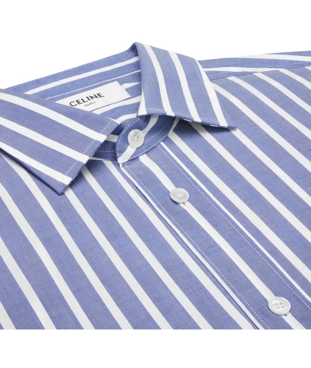 CELINE Голубая хлопковая кэжуал рубашка, фото 3