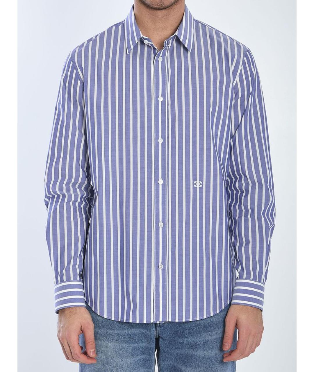 CELINE Голубая хлопковая кэжуал рубашка, фото 4