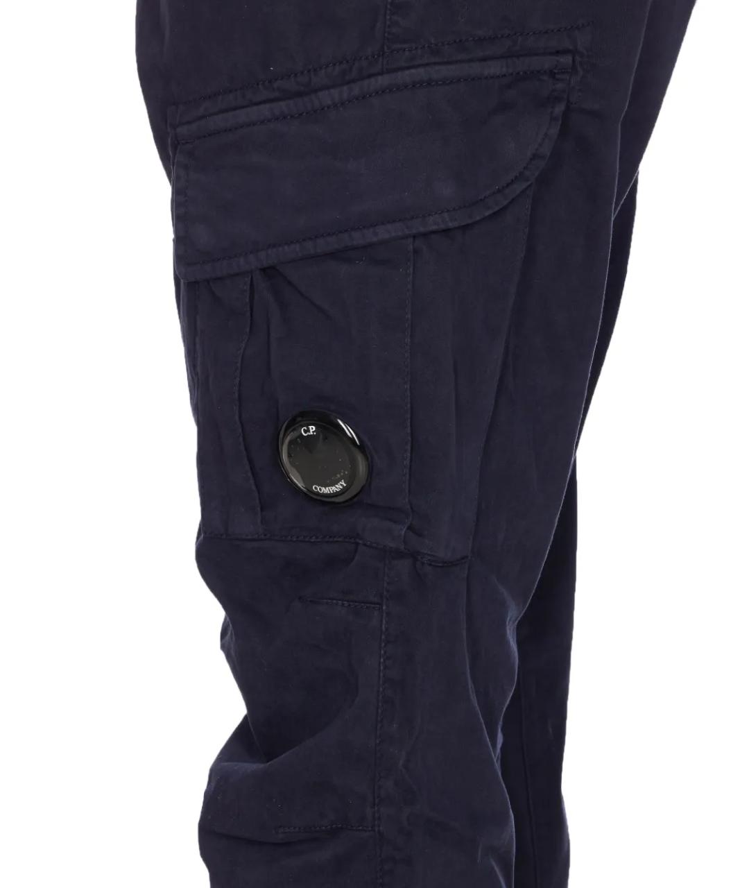 CP COMPANY Темно-синие хлопковые прямые брюки, фото 4