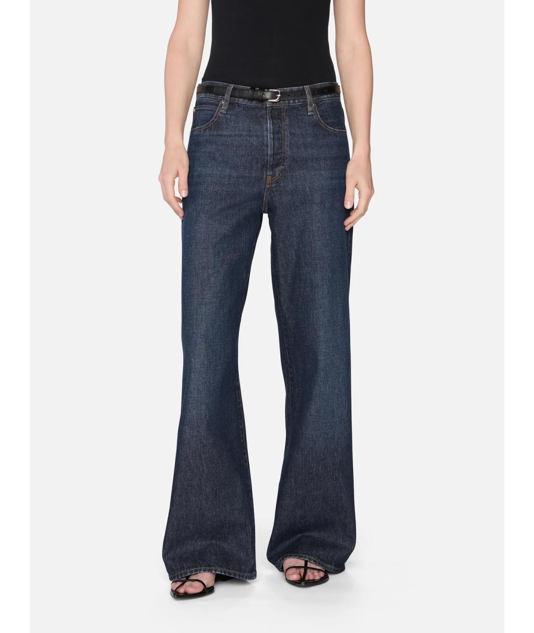 FRAME Синие хлопковые прямые джинсы, фото 2