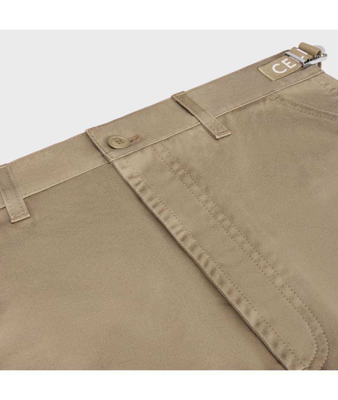 CELINE Бежевые хлопковые шорты, фото 3