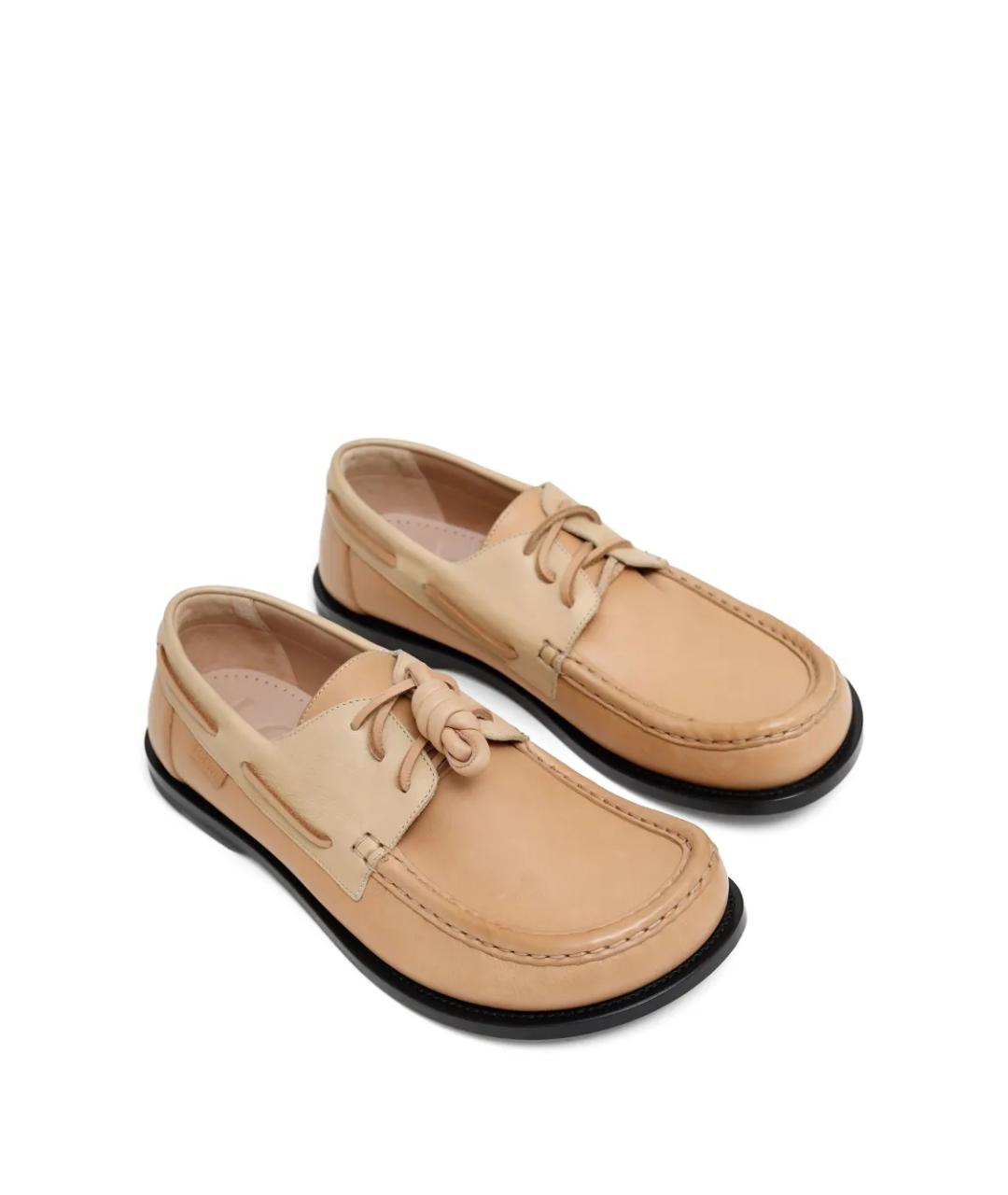 LOEWE Бежевые кожаные лоферы, фото 2