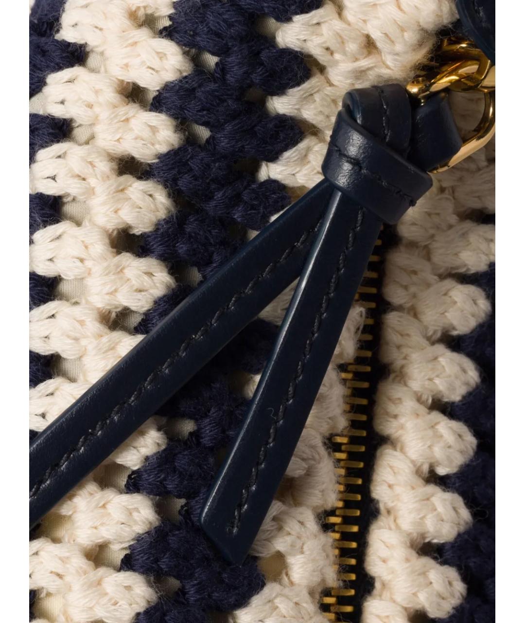 MIU MIU Темно-синяя тканевая сумка через плечо, фото 4