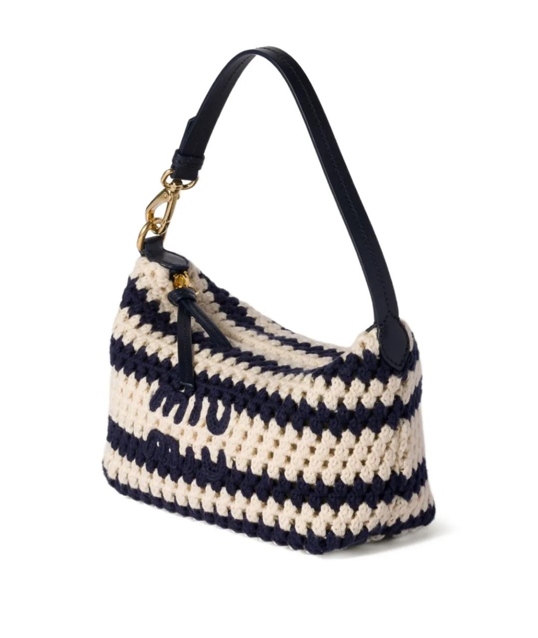 MIU MIU Темно-синяя тканевая сумка через плечо, фото 3