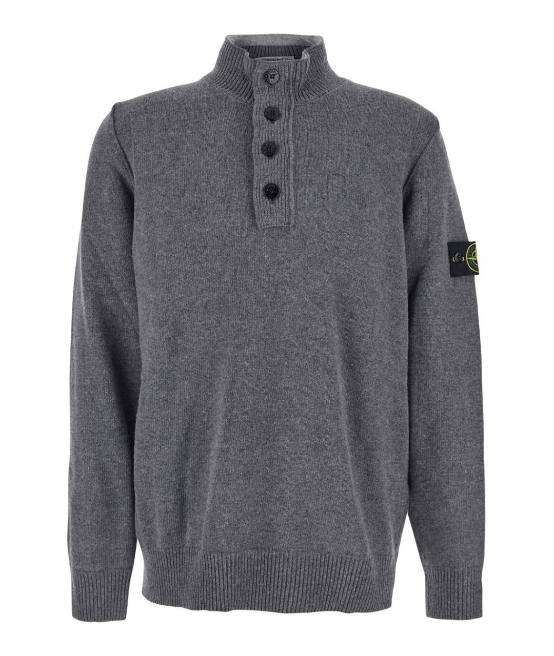 STONE ISLAND Серый шерстяной джемпер / свитер, фото 1