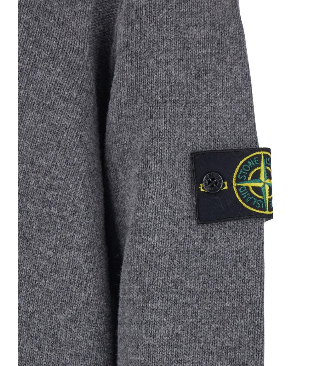 STONE ISLAND Серый шерстяной джемпер / свитер, фото 2