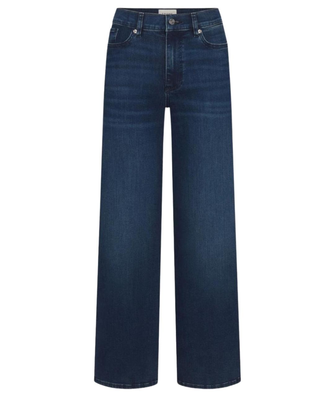 FRAME Синие хлопко-эластановые джинсы клеш, фото 1